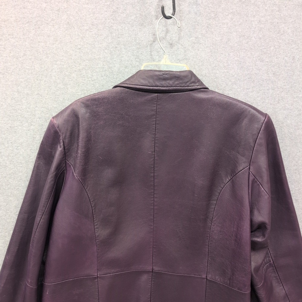 Centigrade Leather Purple Full Zip Jacket Womens Large Plum Genuine Leather Coat - Picture 12 of 12
